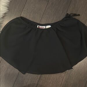 Jacques Moret Black Ballet Skirt Faux Tie Front Sz 8/10 Girls